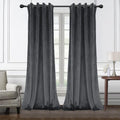 Grey Velvet Curtains for Living Room - Thermal Insulated Blackout