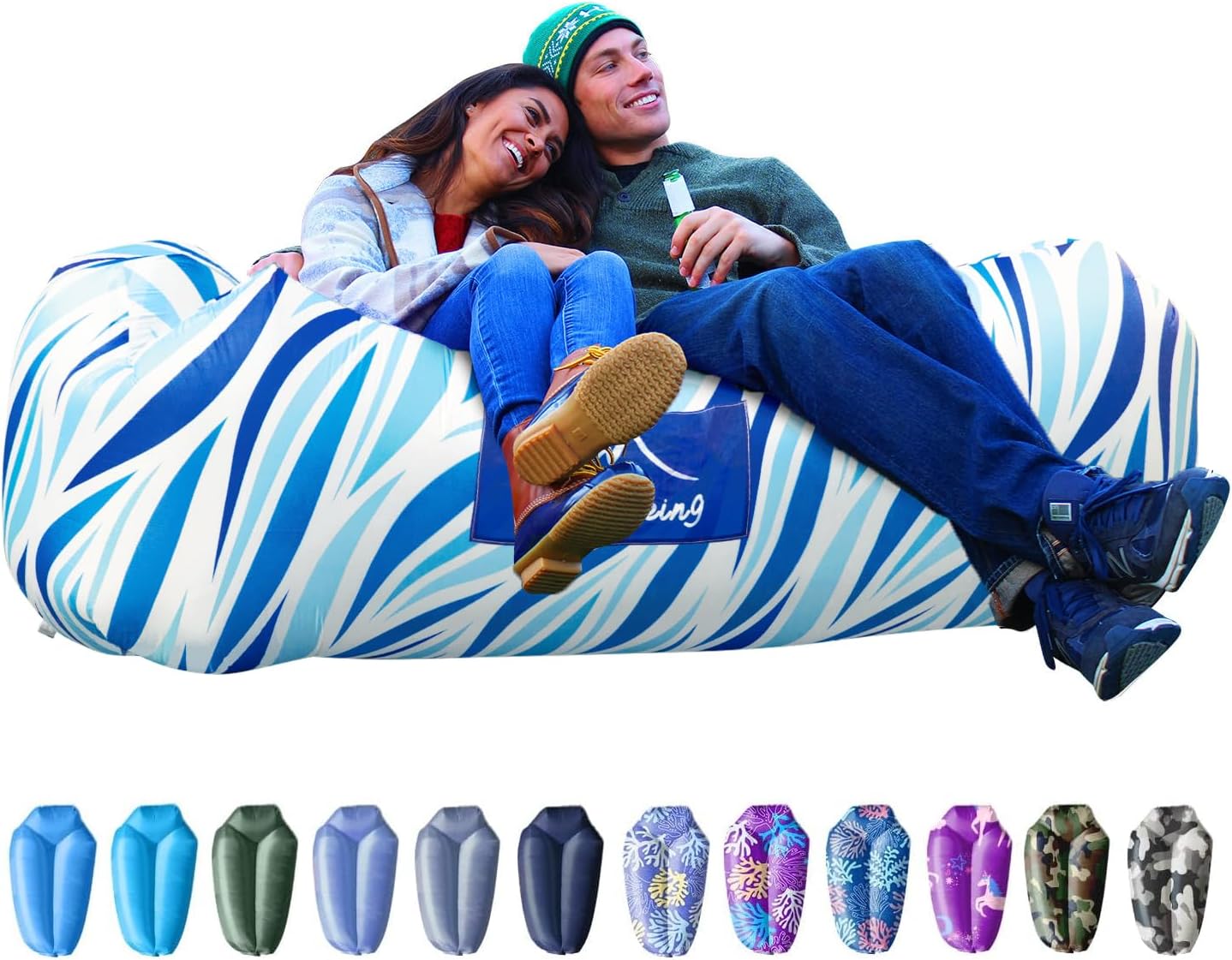 AlphaBeing Inflatable Lounger Beach Chair for Outdoor Fun
