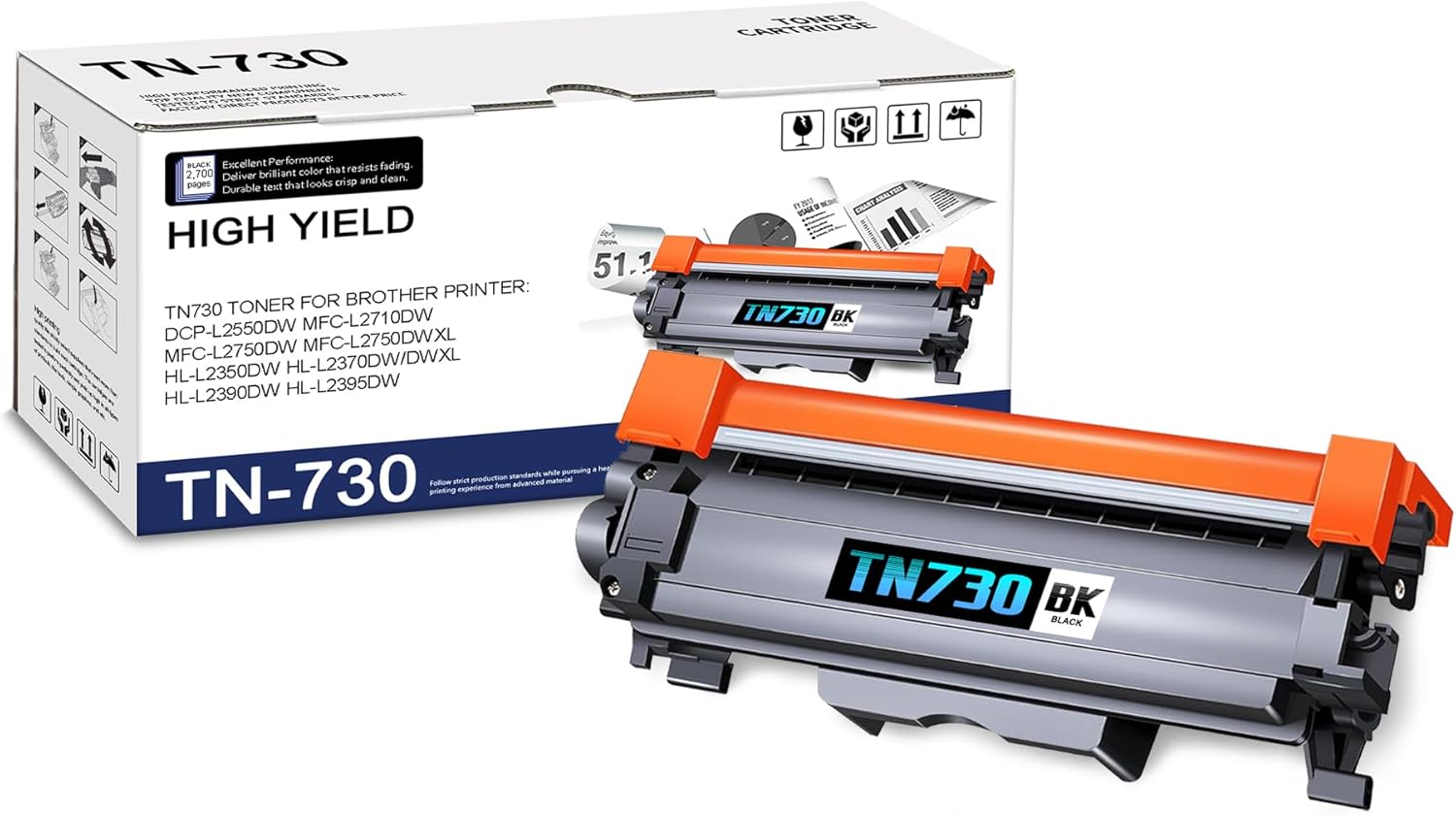 High Yield TN730 Toner: Sharp Prints!
