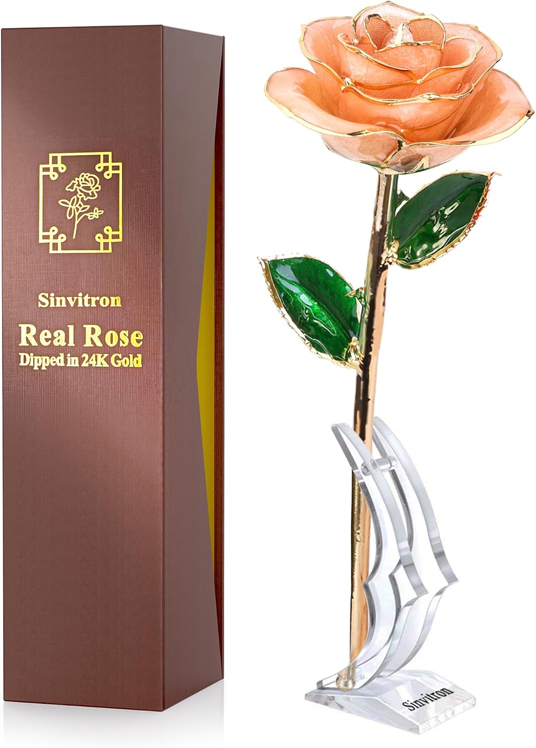 Gold Dipped Infinity Rose - Forever Flower Decor Gift for Her