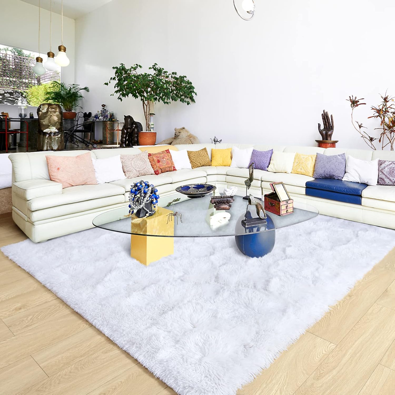 Ultra Soft White Rugs for Bedroom and Living Room Decor