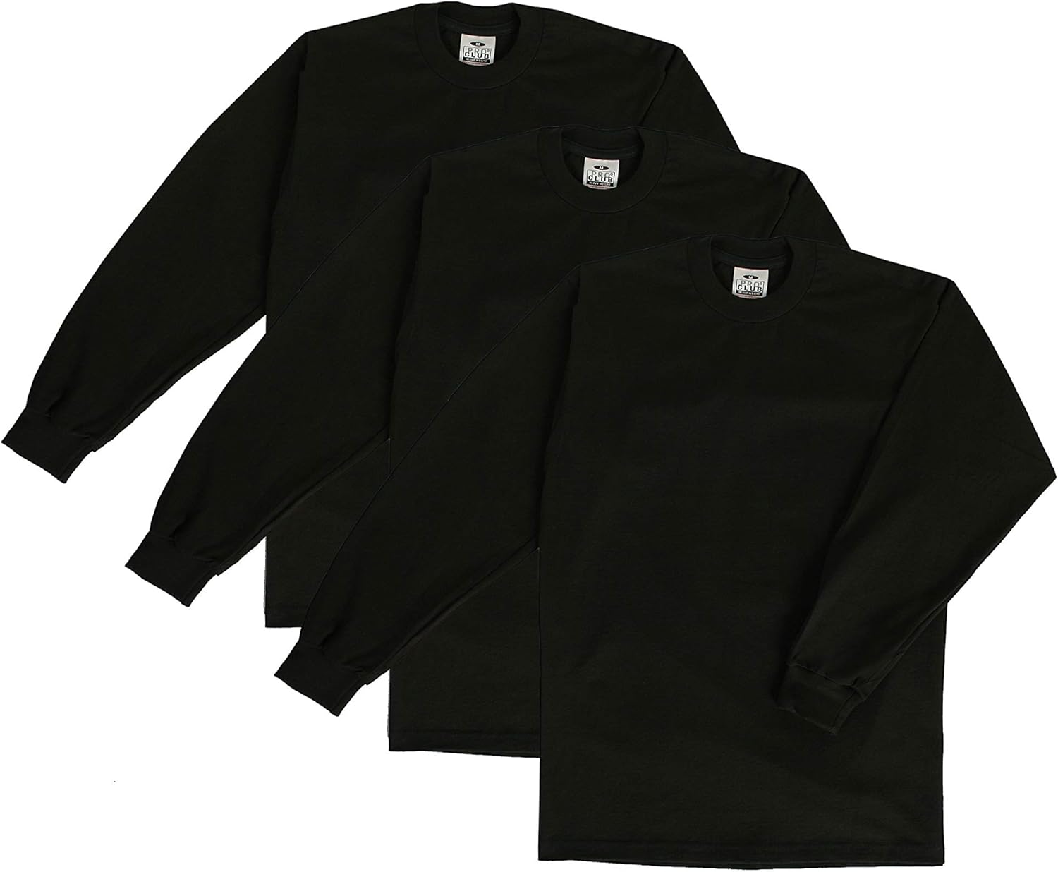Pro Club Men's Heavyweight Cotton Long Sleeve Crew Neck T-Shirt