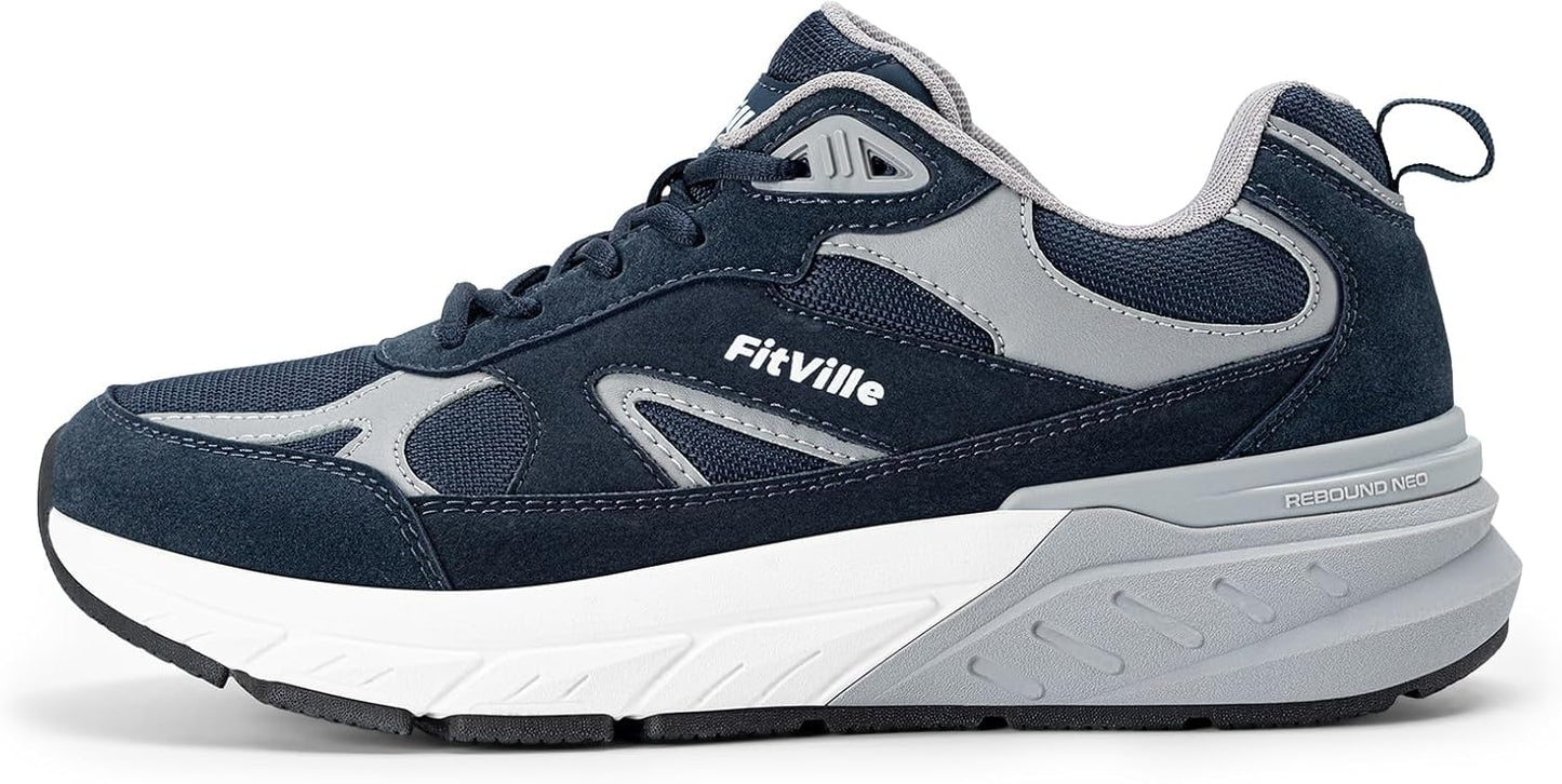 FitVille Wide Walking Shoes for Men with Arch Support and Comfort