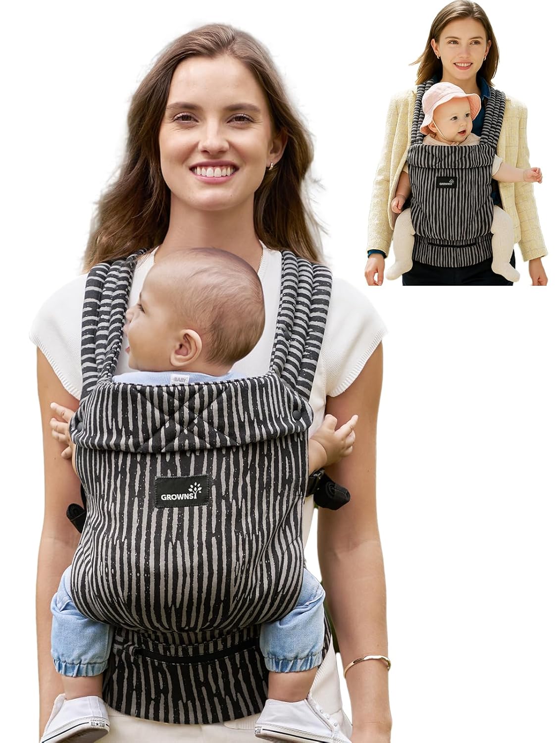 GROWNSY Baby Carrier for Newborn to Toddler, Ergonomic Design
