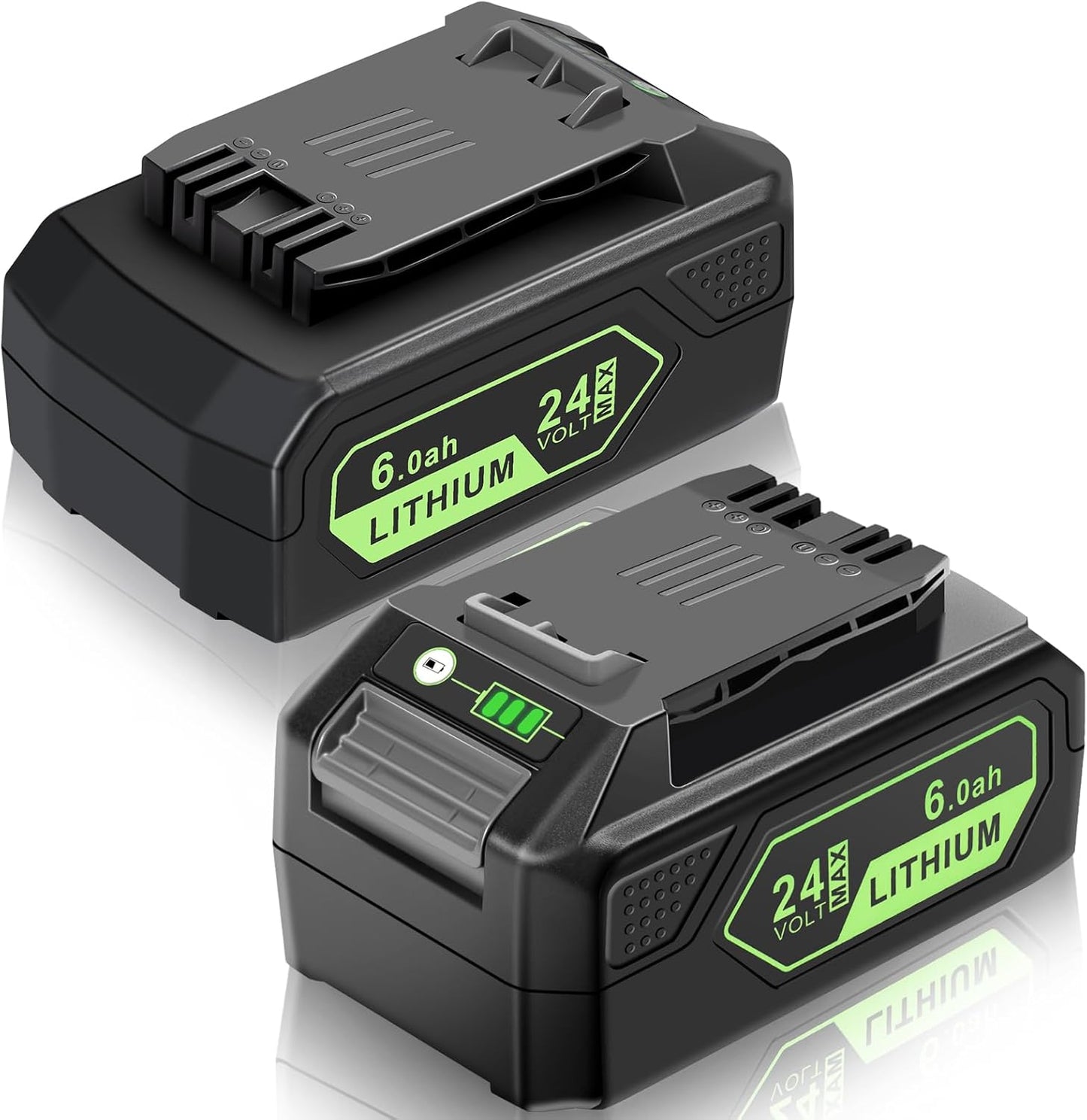 24V Battery Replacement for Greenworks Lawn Mower - 6Ah 2 Pack