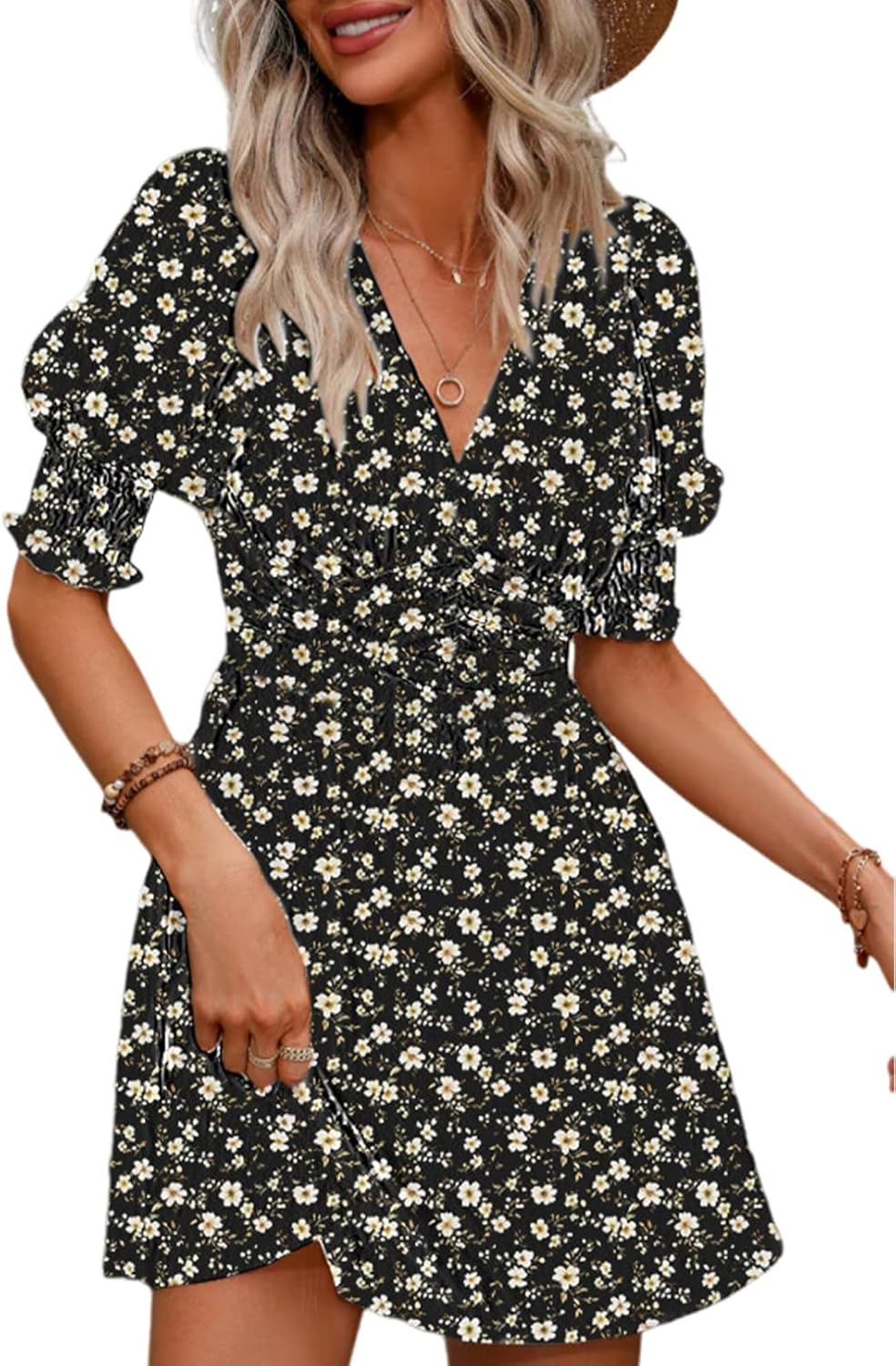 Floral Wrap Mini Dress - Effortlessly Chic