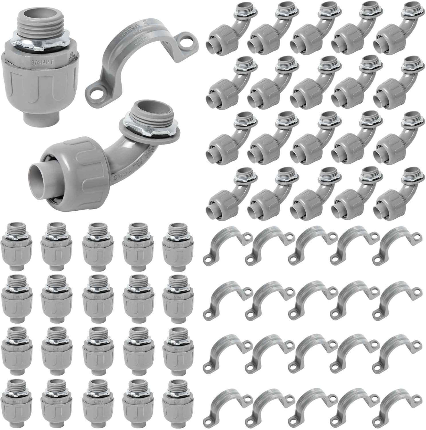 3/4 PVC Electrical Conduit Fitting Kit for Multiple Applications