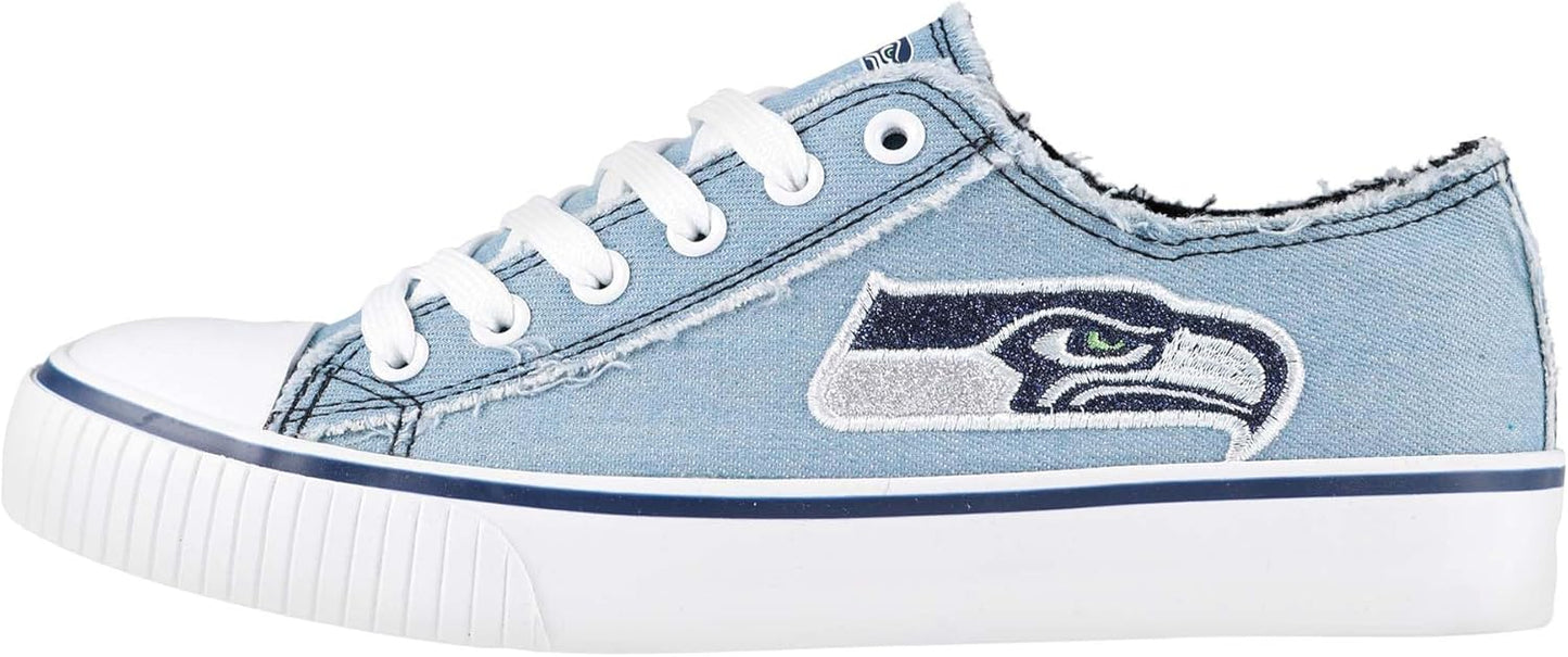 FOCO Women's NFL Denim Team Logo Low Top Canvas Sneakers