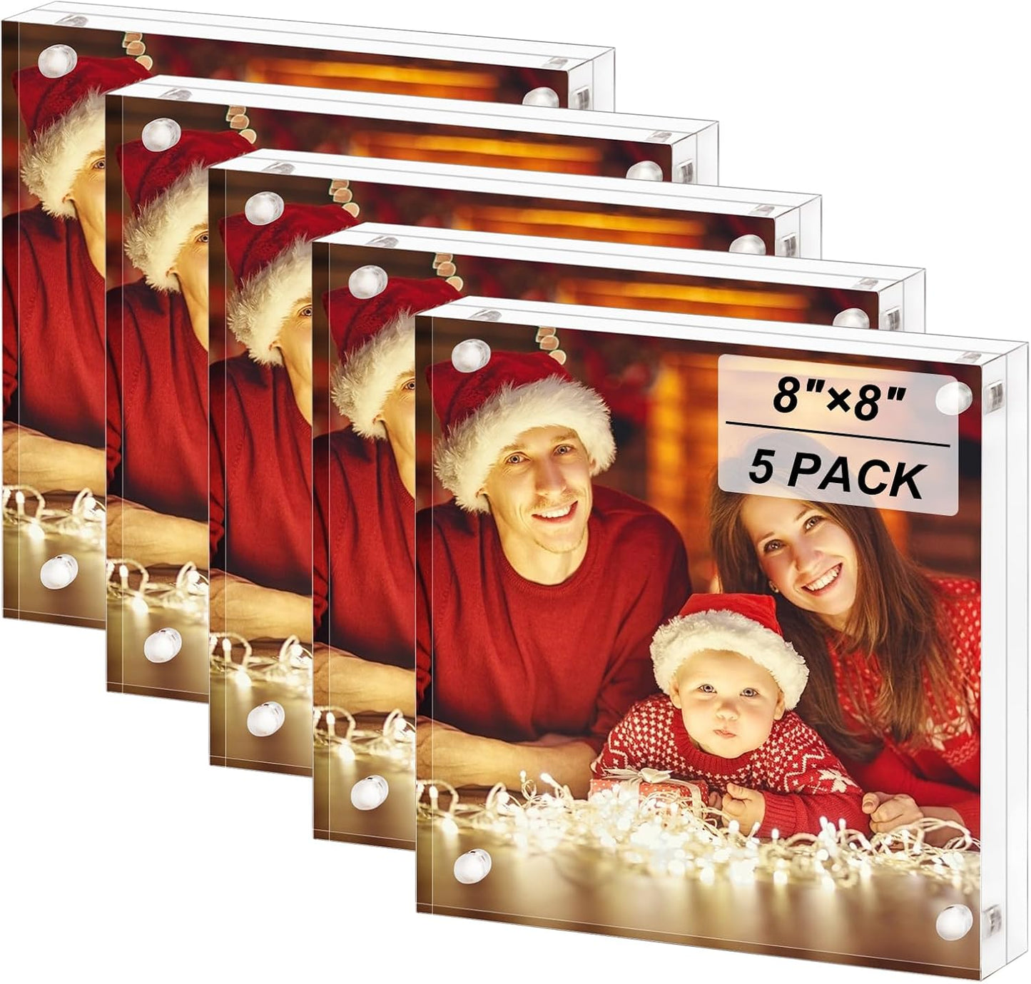 Boxalls 8x8 Acrylic Picture Frames - Modern Double Sided Display