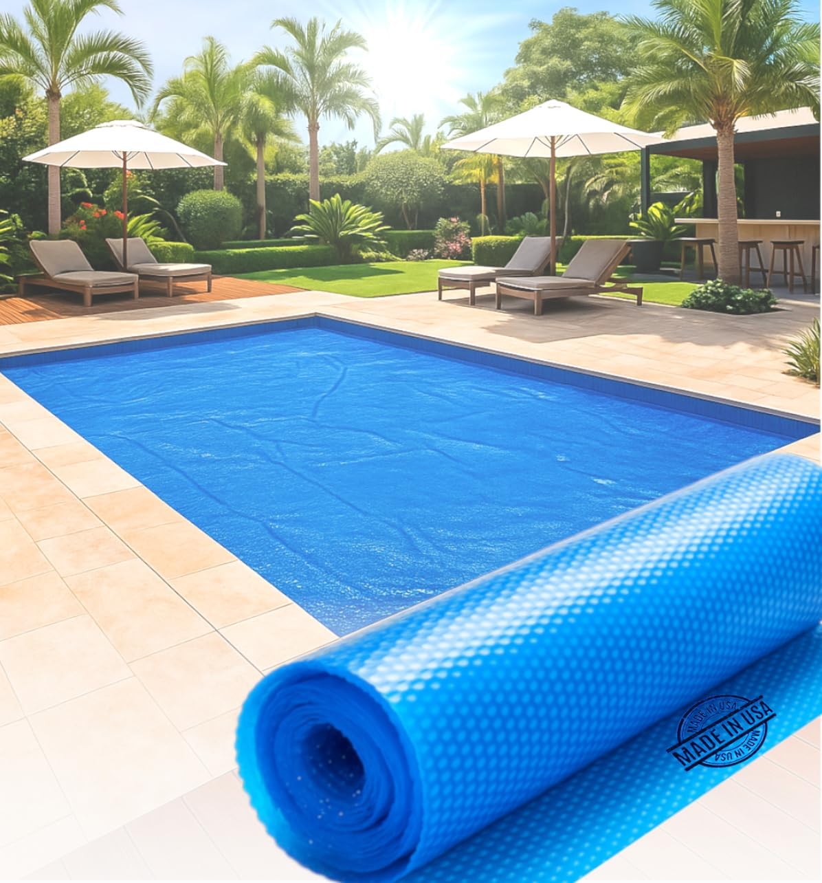 SunHeater Pool Solar Blanket - Heavy Duty Thermal Cover