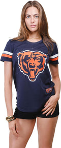 Ultra Game Women's NFL Official Soft Mesh Varsity Stripe T-Shirt using