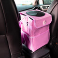 Car Trash Can Car Garbage Can Hanging Waterproof Bin - Light Pink