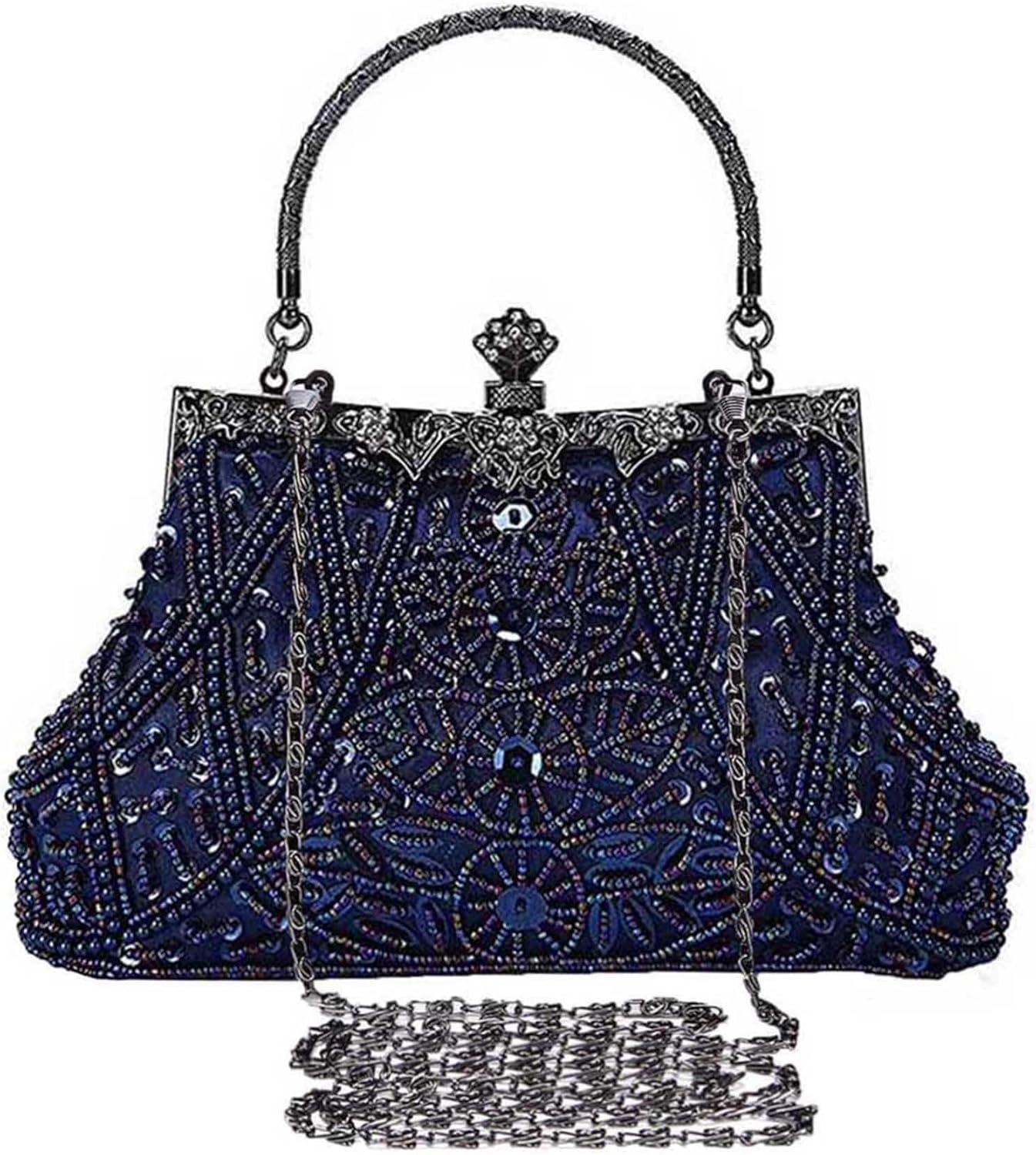 1920s Vintage Beaded Clutch Evening Bags for Women Formal Use