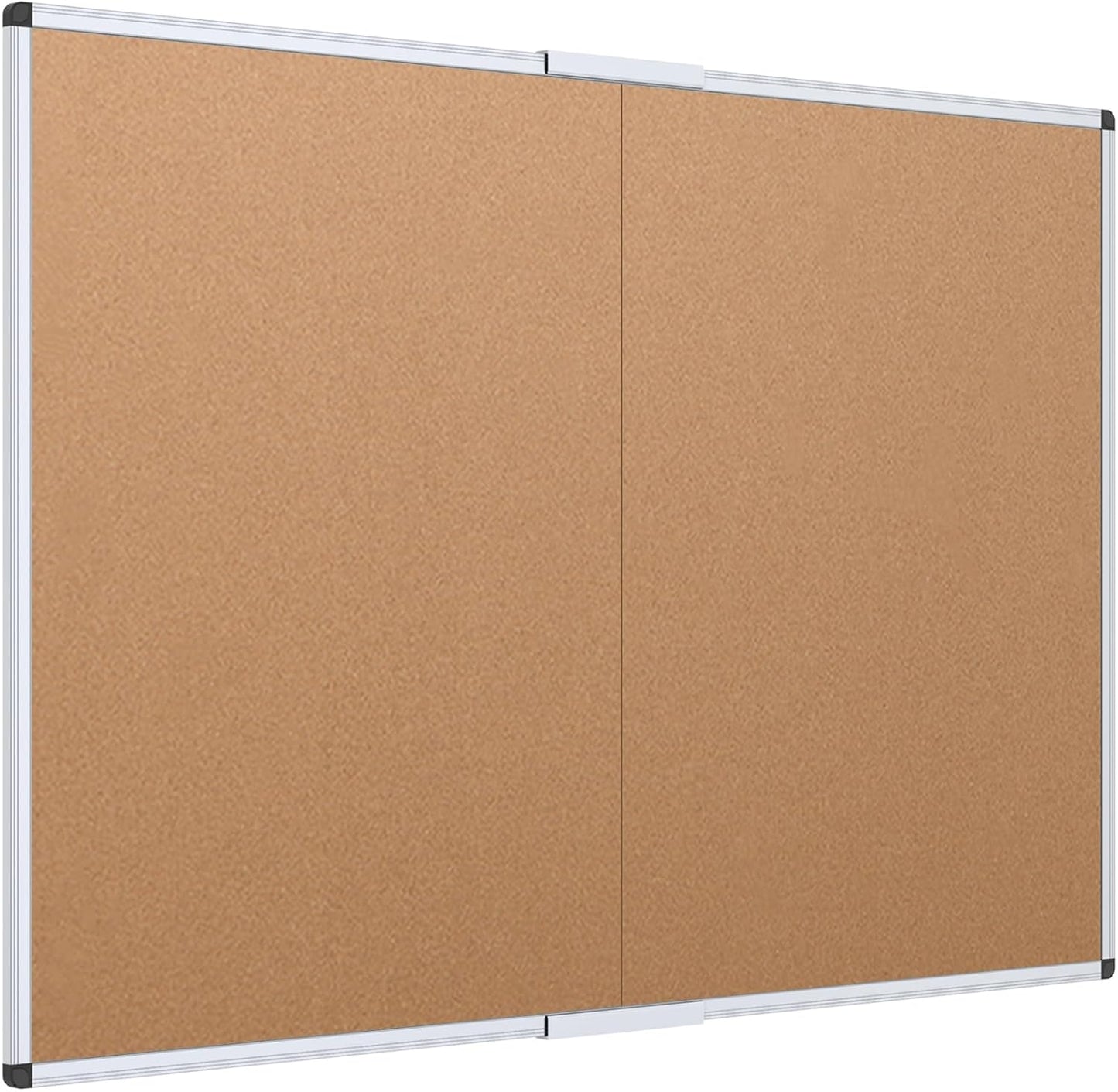 VIZ-PRO Cork Bulletin Board with Silver Aluminium Frame 48 X 36
