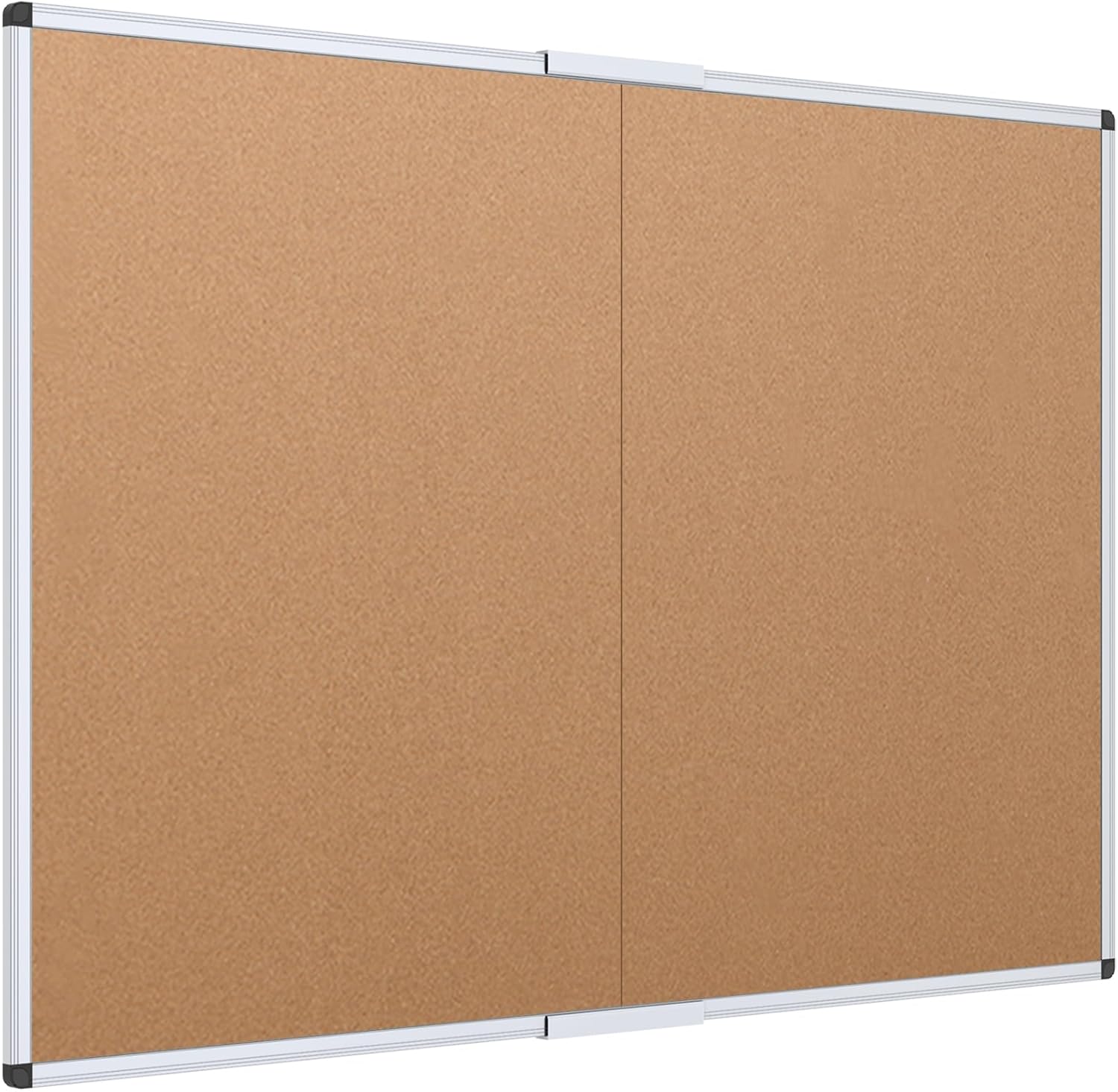 VIZ-PRO Cork Bulletin Board with Silver Aluminium Frame 48 X 36