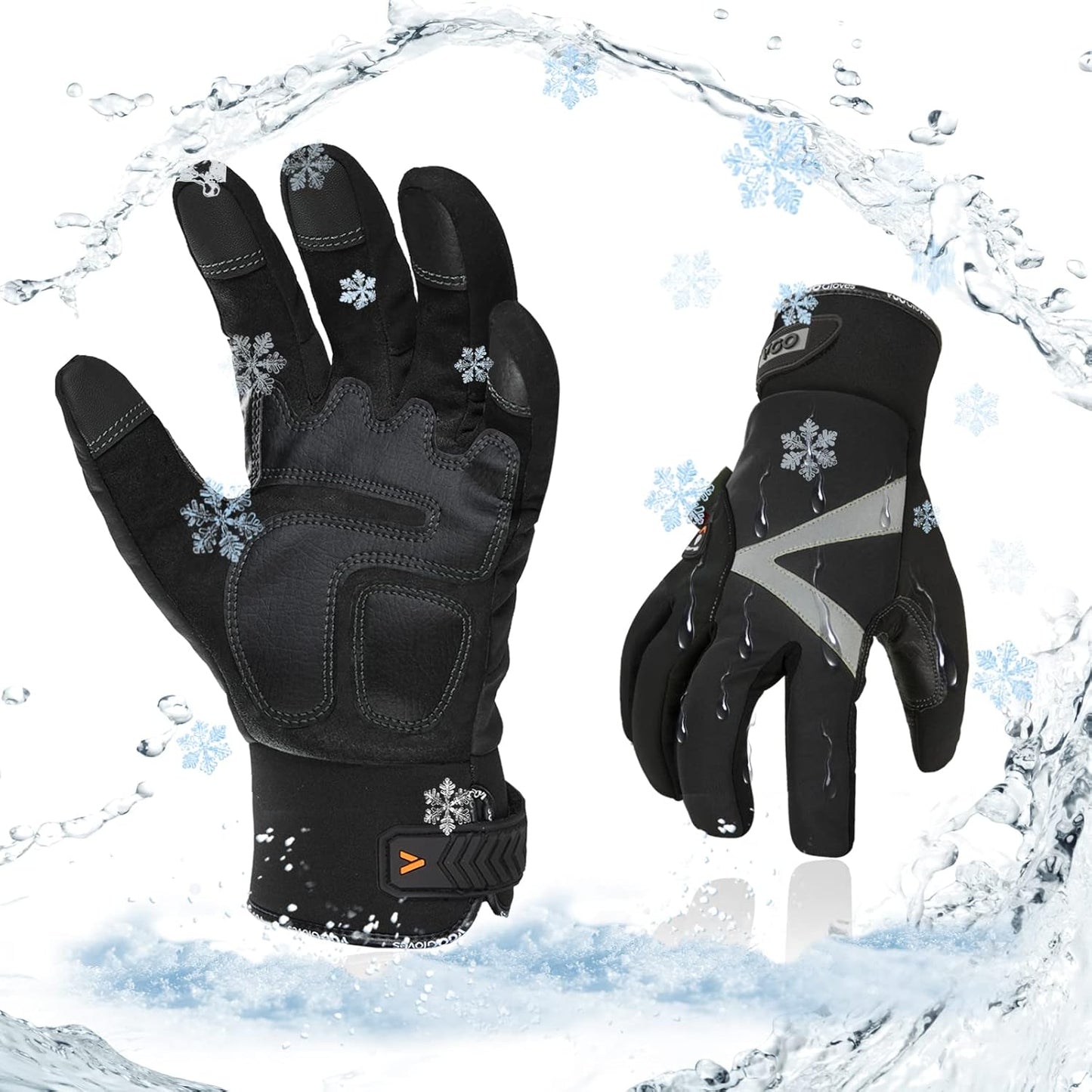 Vgo High Dexterity Touchscreen Winter Work Gloves for Cold Weather