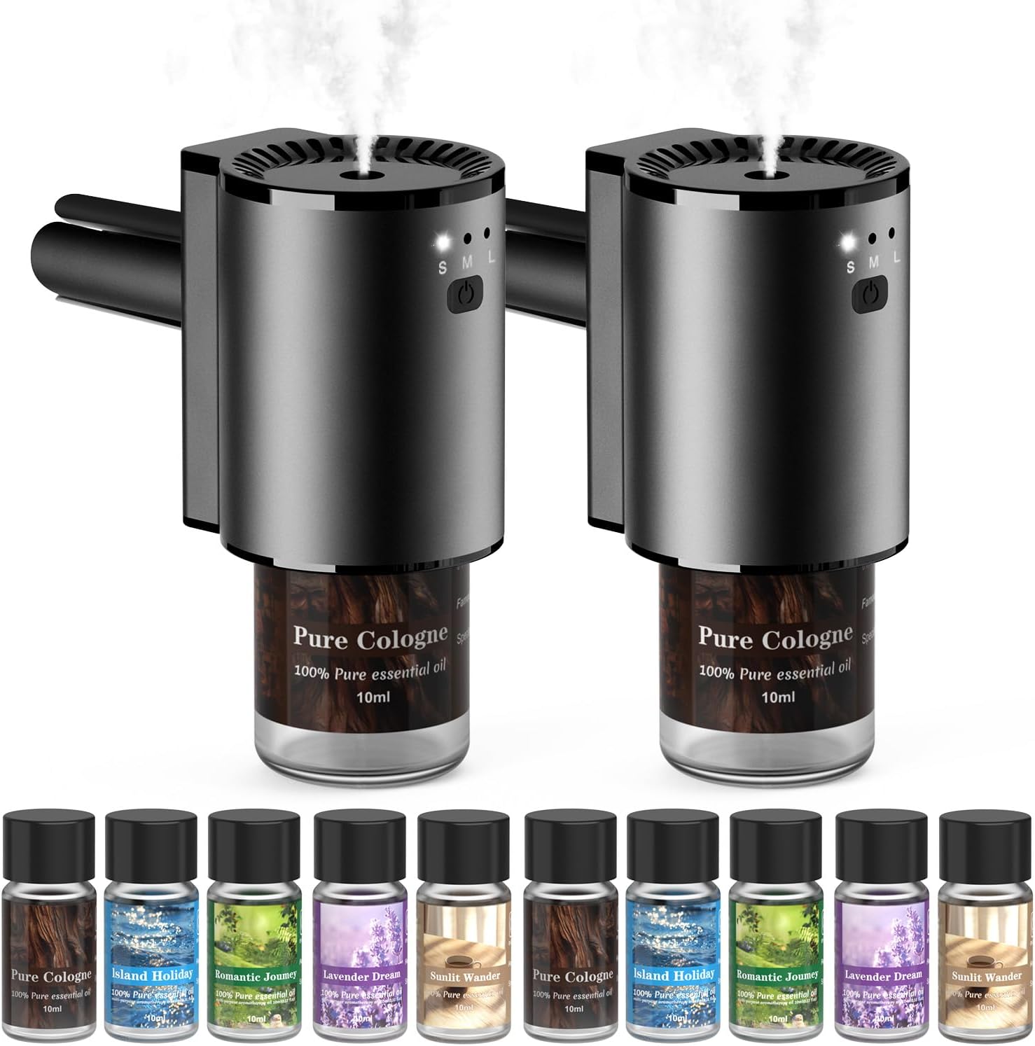 Smart Car Air Freshener with Adjustable Modes and Refills