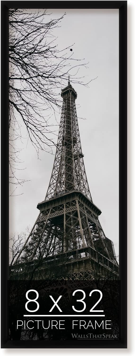 8x32 Black Picture Frame for Puzzles, Photos, and Artwork