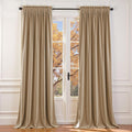 Lazzzy Cream Velvet Blackout Curtains 52 x 108 in Pair - Room