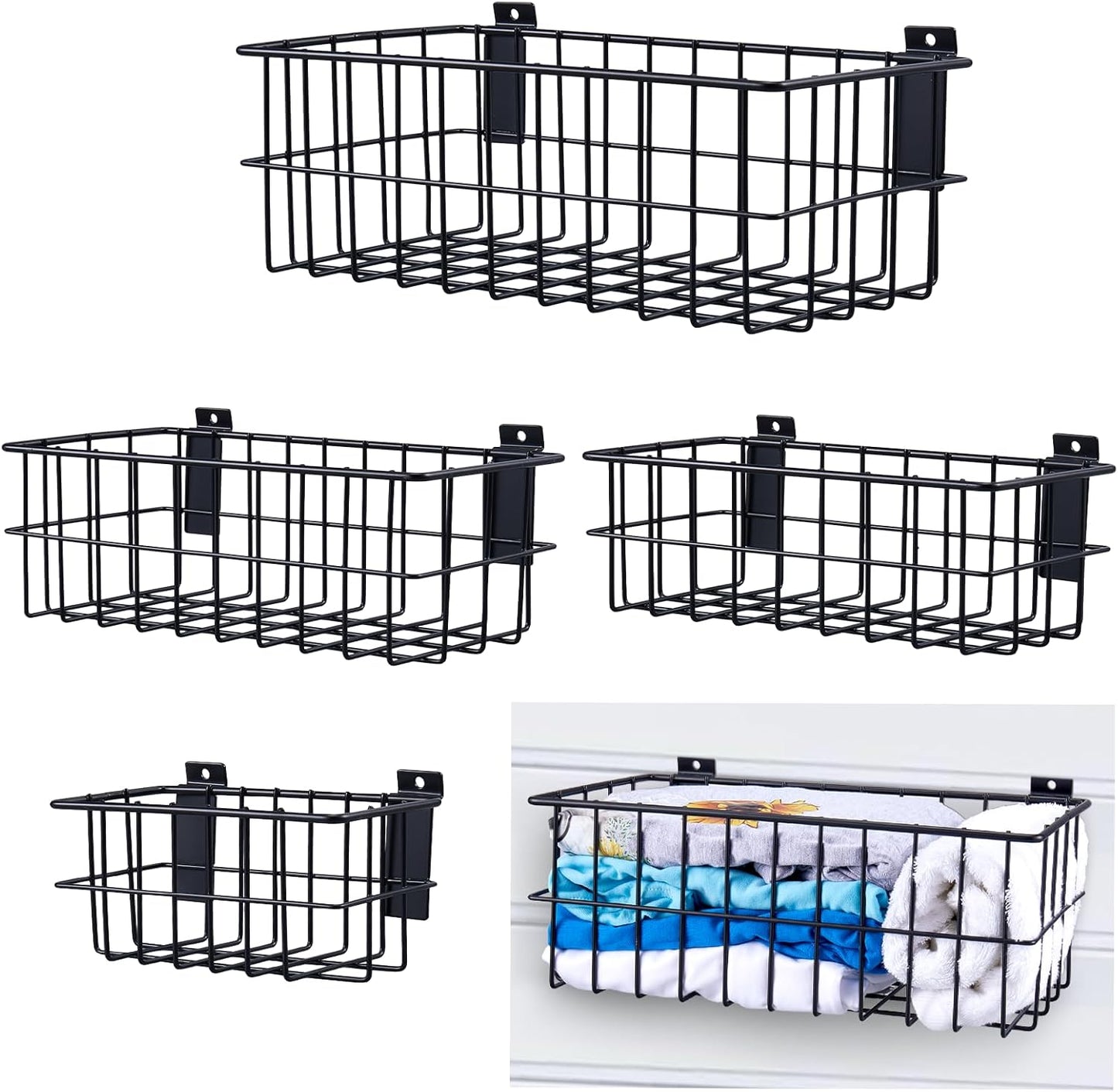 4Pcs Large Slatwall Baskets Set for Efficient Storage Solutions