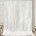 1014ft Wrinkle Free Ivory Backdrop Curtain 2 Panels - Soft Silky 14 ft