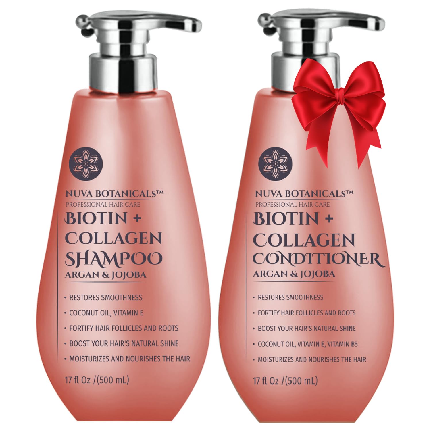 Biotin & Collagen Hair Growth Set - Thicker Hair with Natural Oils