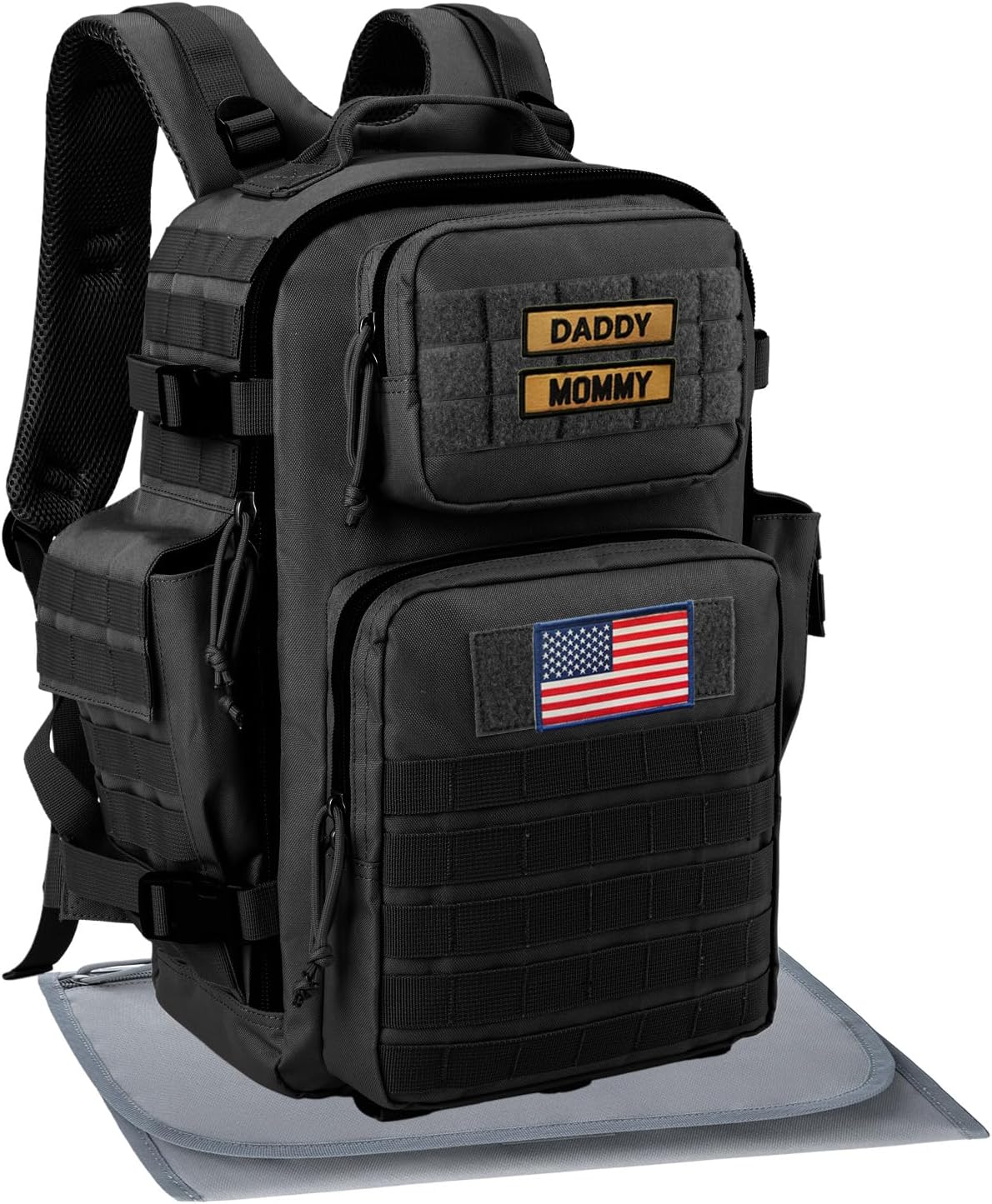 SHARKMOUTH Military Diaper Bag for Active Dads - Large Backpack