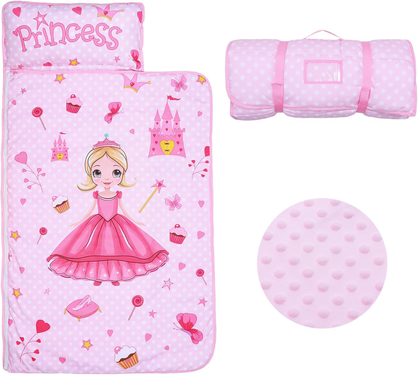 Kids Nap Mat Portable Slumber Bags with Removable Pillow
