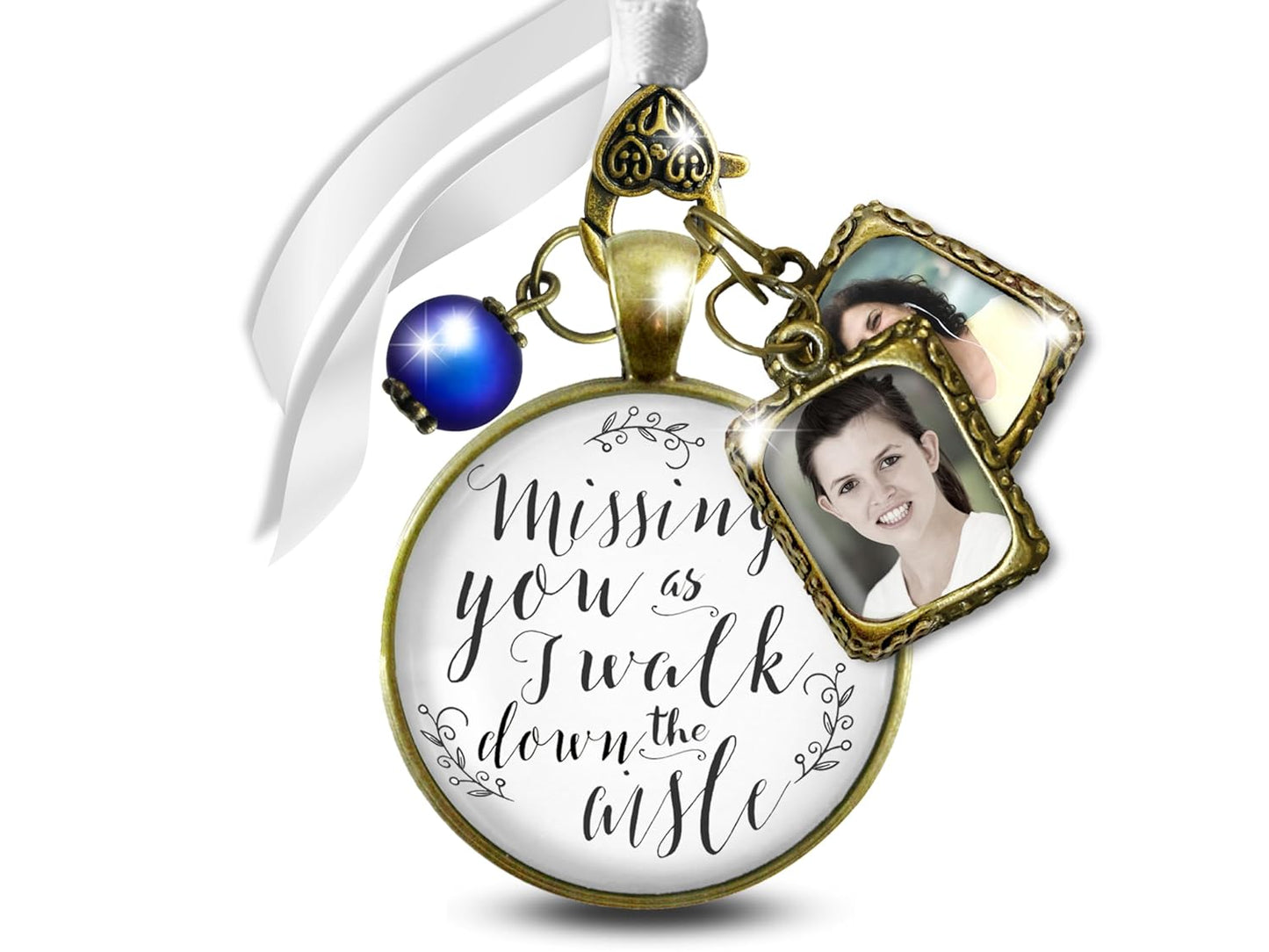 Bouquet Charm for Wedding Memory Keepsakes with Vintage Pendant