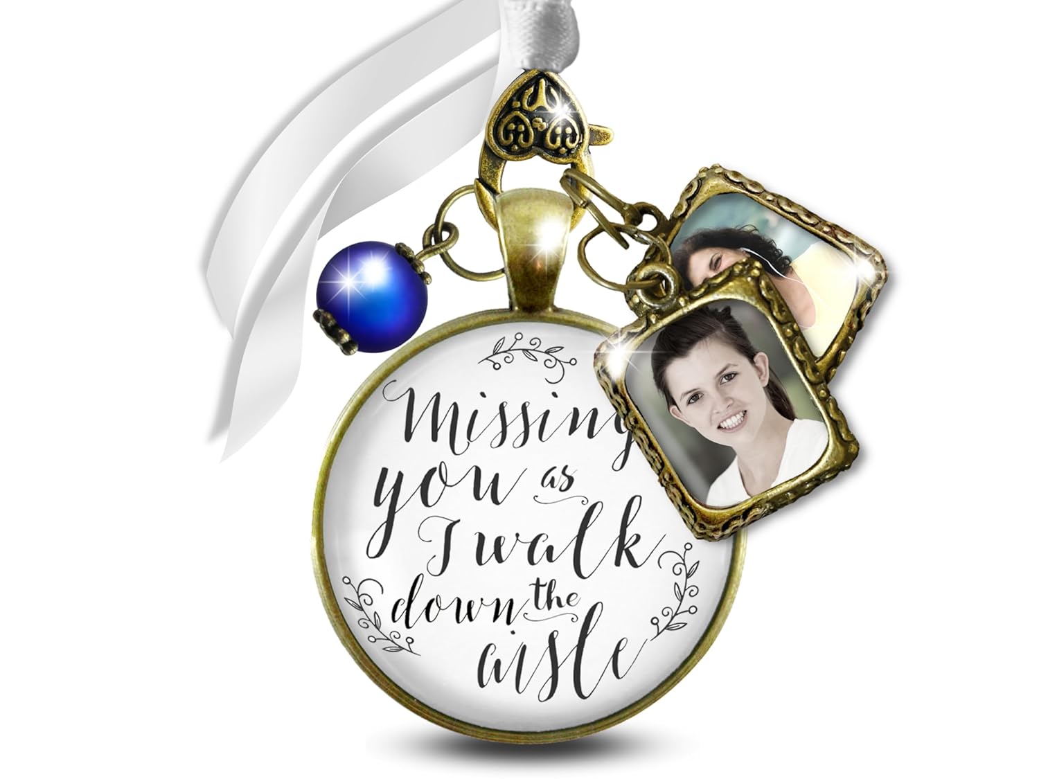 Bouquet Charm for Wedding Memory Keepsakes with Vintage Pendant