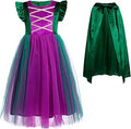 OBEEII Halloween Costume for Girls Kids Witch Dress with Cape