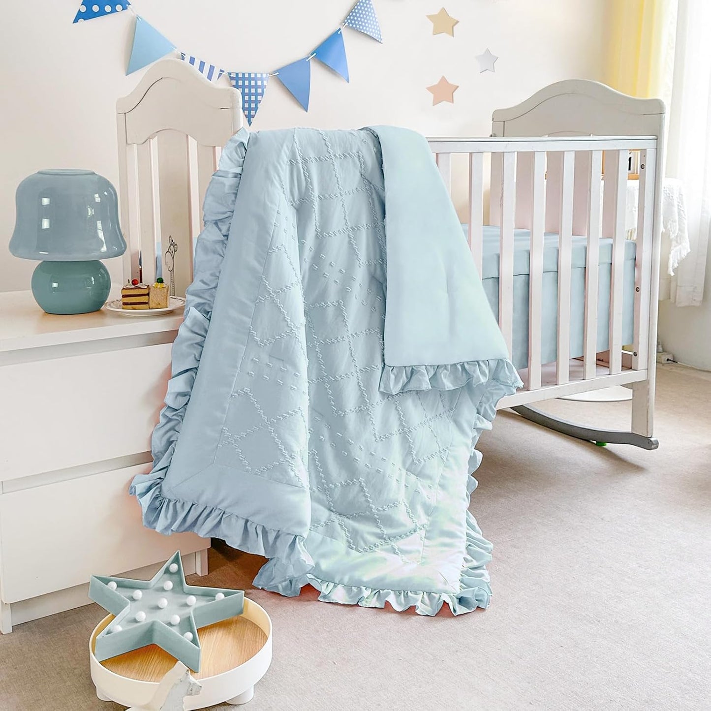 Wowelife Baby Crib Bedding Set for Girls, 3 Piece Boho Set
