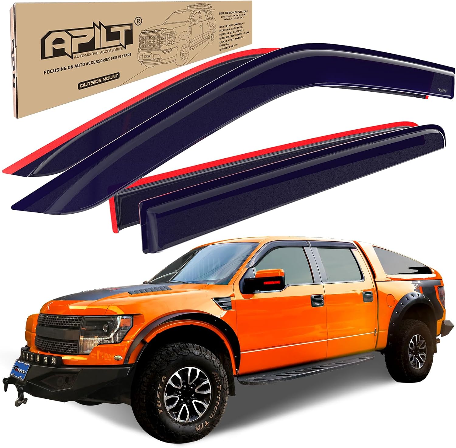 Outside-Mount Rain Guards for 2009-2014 Ford F-150 SuperCrew