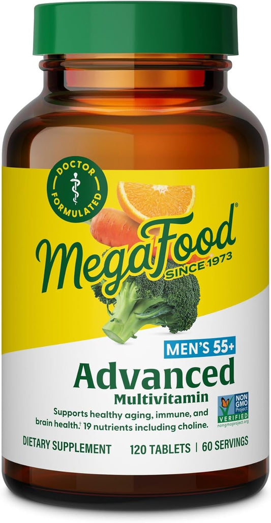 MegaFood Men's 55+ Advanced Multivitamin for Optimal Aging