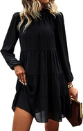 KIRUNDO Babydoll Long Sleeve Tiered Mini Dress - Flowy Fall Swing