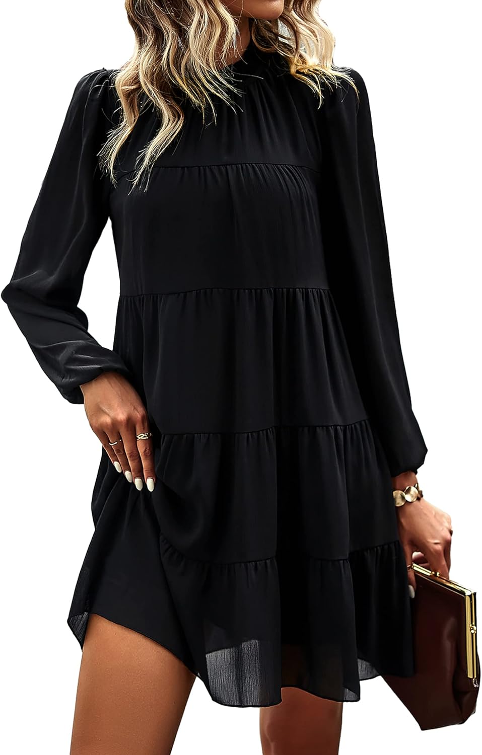 KIRUNDO Long Sleeve Babydoll Dress for Women 2025 Casual Style