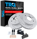 TRQ Performance Drilled Slotted Rotor & Posi Metallic Pad Front Set