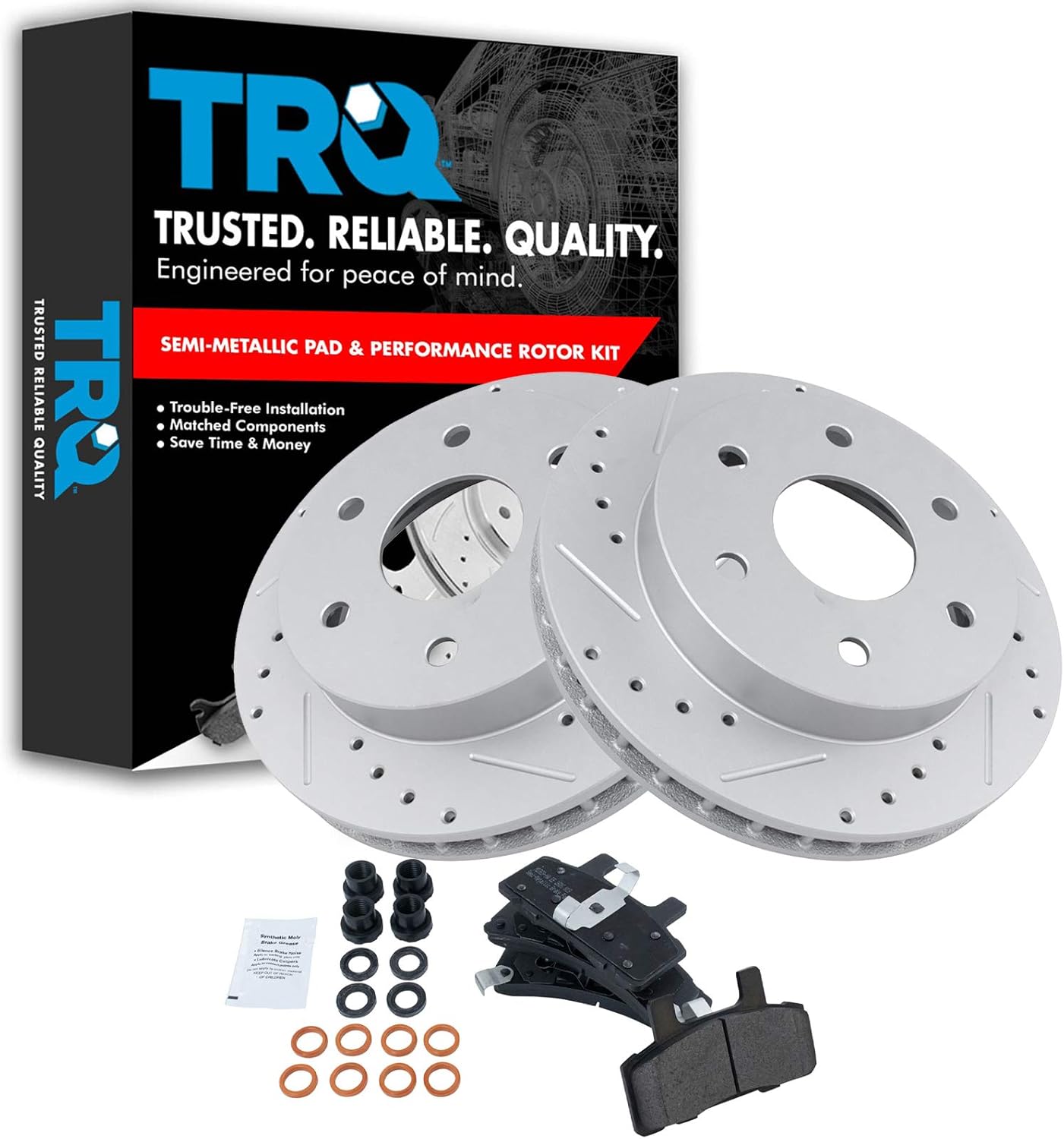 Performance Drilled Slotted Rotor & Posi Metallic Pad Set for Chevy