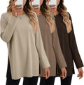 Oversized Long Sleeve Cotton Shirts 3 Pack - Comfortable Everyday Tops