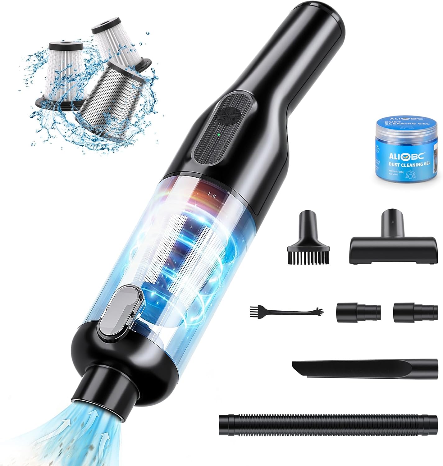 Powerful 22000Pa Cordless Car Vacuum + Cleaning Gel