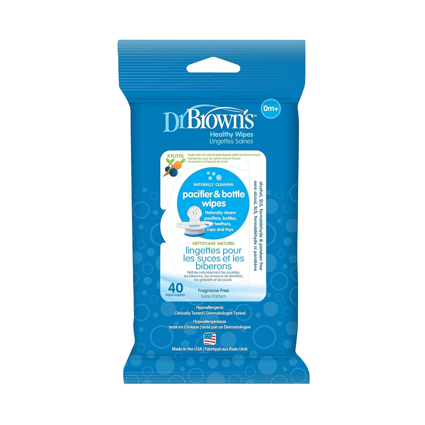 Dr. Brown's 40ct Pacifier & Bottle Wipes - Clean with Ease!