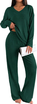 Ekouaer Lounge Sets for Women Ribbed Knit Pajama Set - Cozy Everyday
