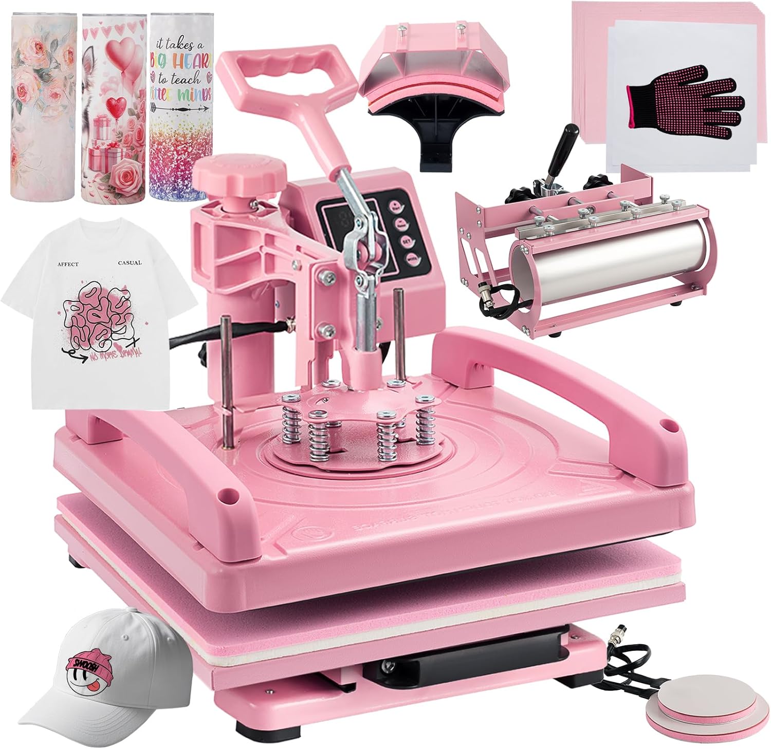 5 in 1 Heat Press Machine for T Shirts, Hats, Mugs, Plates