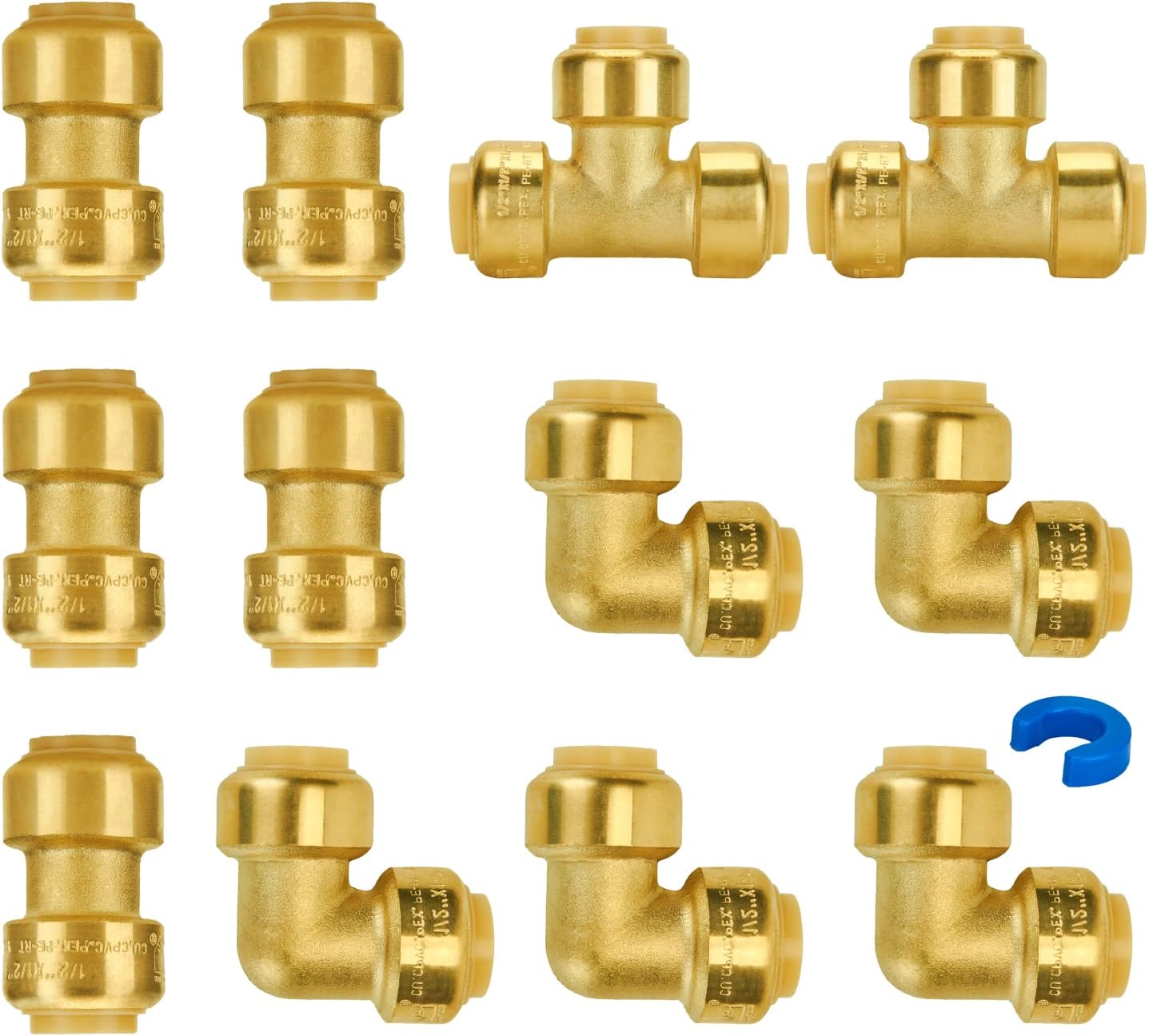 SUNGATOR Push Pex Fittings 1/2 Inch for Easy Plumbing Solutions