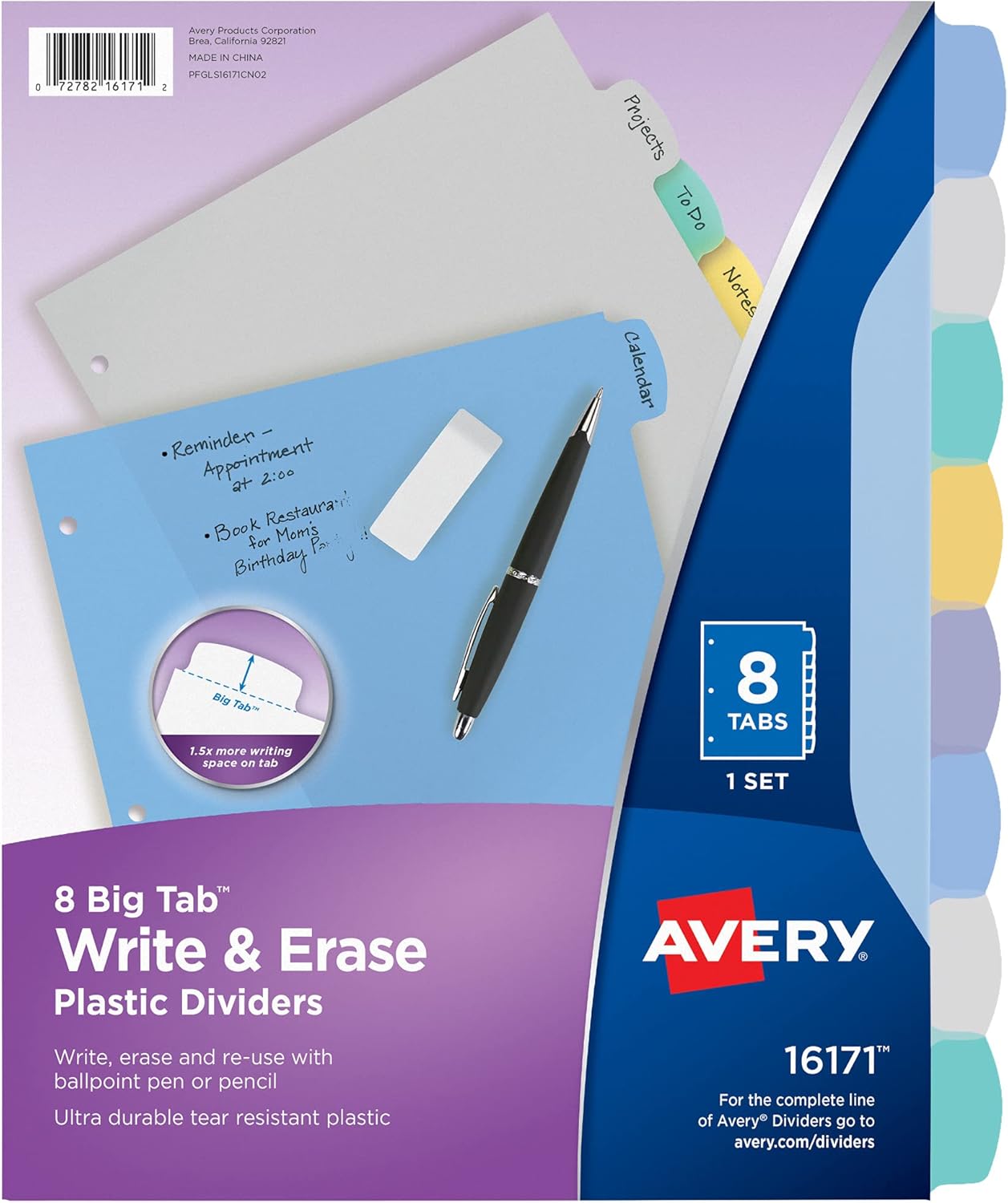 Avery Big Tab Write & Erase Durable Plastic Dividers for Binders