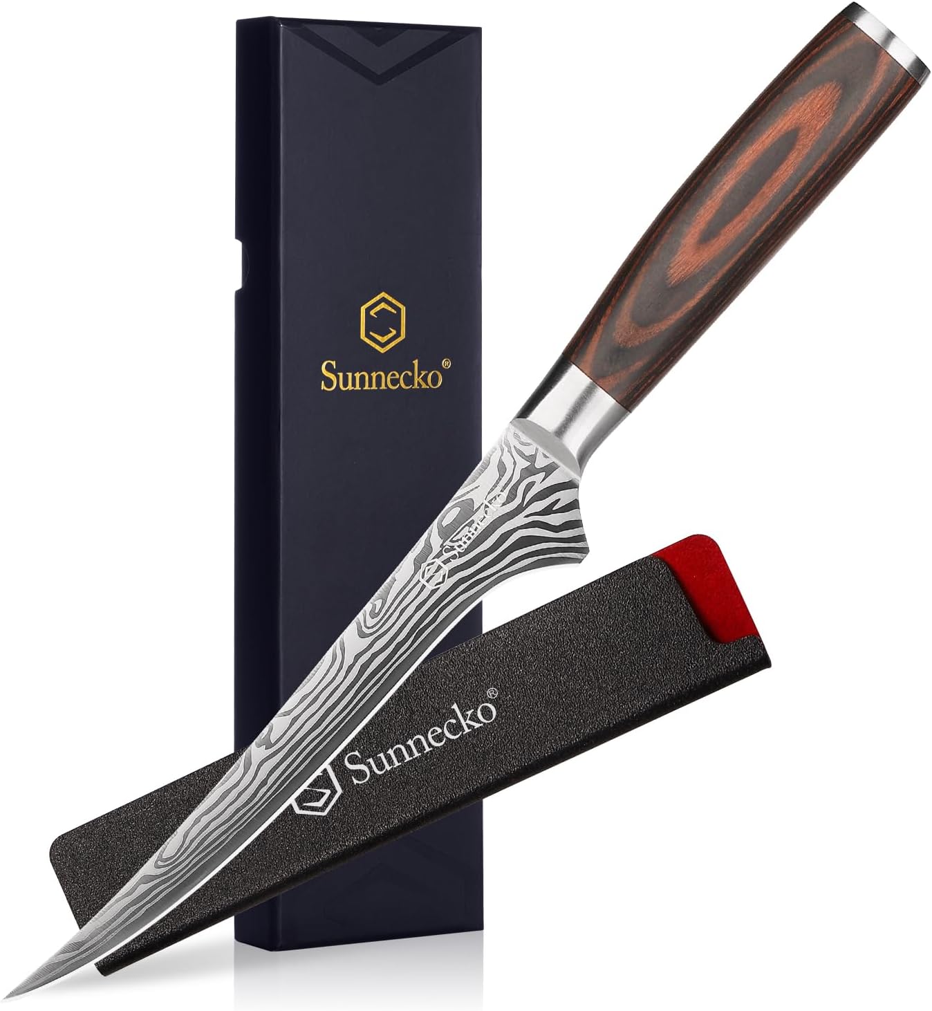 Sunnecko Boning Knife: 6 inch High Carbon Stainless Steel Blade