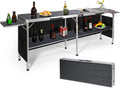 REDCAMP Portable Bar Table - Foldable Mobile Bartender Table