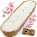 Sea Salt and Orchid Soy Dough Bowl Candle - 6 Wick Rustic Decor