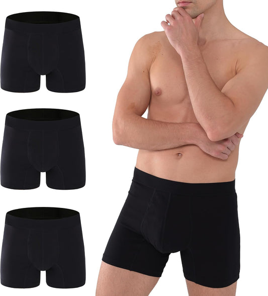 AIRCUTE Absorbent Boxer Briefs 3-Pack for Men - Leak Protection!
