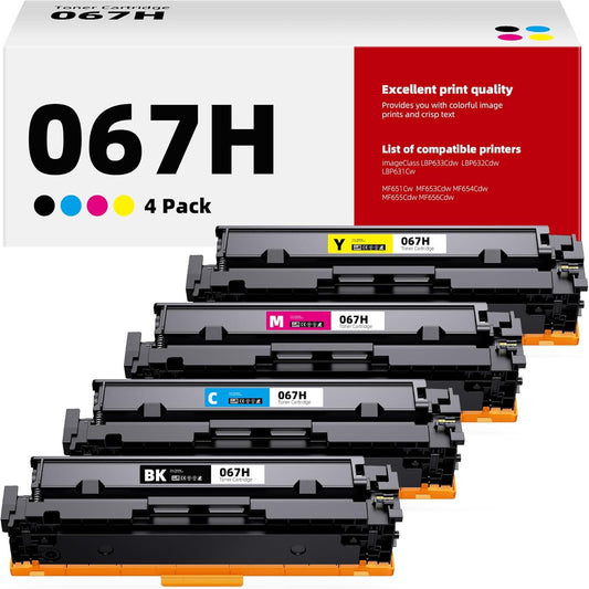 067H Toner Cartridges Replacement for Canon Printers - 4 Pack